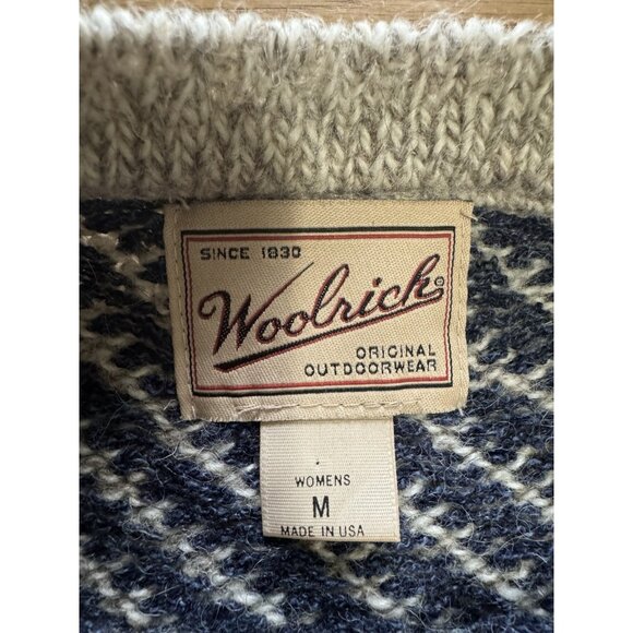 Woolrich Women Size Medium Wool Blend Snowflake Sweater Christmas Holiday USA - Picture 3 of 10